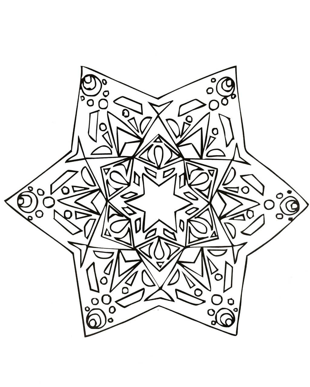Coloriage Mandala floral avec motifs symétriques - Mandala à imprimer